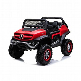 ג'יפ שטח מרצדס 24V UNIMOG - צבע אדום ג'יפ שטח מרצדס 24V UNIMOG - צבע אדום