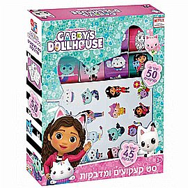 סט קעקועים ומדבקות הבית של גבי Gabbys Dollhouse סט קעקועים ומדבקות הבית של גבי Gabbys Dollhouse