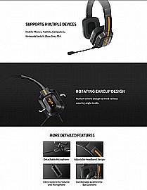 אוזניות PXN GAMING HEADSET שחור אוזניות PXN GAMING HEADSET שחור