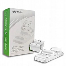 מטען לשלטי XBOXONE SPARKFOX - לבן! מטען לשלטי XBOXONE SPARKFOX - לבן!