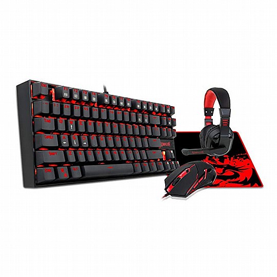 DRAGON PC Gaming Combo 4 in 1 Pack Red
