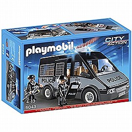 פליימוביל רכב משטרתי ממוגן מדליק אורות ומשמיע קולות 6043 פליימוביל רכב משטרתי ממוגן מדליק אורות ומשמיע קולות 6043