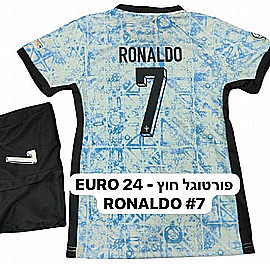 חליפת כדורגל קצרה רונאלדו פורטוגל מדי יורו 2024 חוץ תכלת חליפת כדורגל קצרה רונאלדו פורטוגל מדי יורו 2024 חוץ תכלת