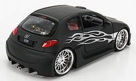 WELLY - פז'ו 206 שחור מט 1/24 WELLY - פז'ו 206 שחור מט 1/24
