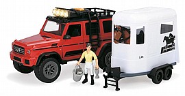 DICKIE ג'יפ שטח כולל נגרר וסוס 40 ס"מ PLAYLIFE 1:24 DICKIE ג'יפ שטח כולל נגרר וסוס 40 ס"מ PLAYLIFE 1:24