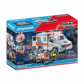 פליימוביל אמבולנס 71232 מדליק אורות פליימוביל אמבולנס 71232 מדליק אורות