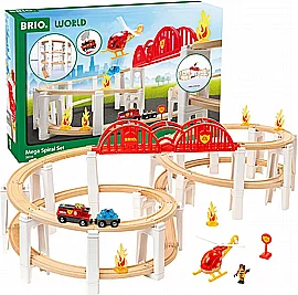 בריו BRIO סט מסילות מגה ספירלה עם רכבת ומסוק בריו BRIO סט מסילות מגה ספירלה עם רכבת ומסוק
