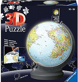 פאזל מנורת לילה כדור תלת מימד 540 חלקים מבית Ravensburger - כדור הארץ פאזל מנורת לילה כדור תלת מימד 540 חלקים מבית Ravensburger - כדור הארץ