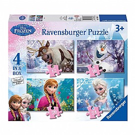 4 פאזלים בקופסא - פרוזן FROZEN 4 פאזלים בקופסא - פרוזן FROZEN