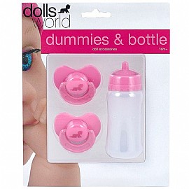 עולם הבובות DOLLS WORLD זוג מוצצים ובקבוק חלב עולם הבובות DOLLS WORLD זוג מוצצים ובקבוק חלב