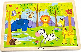 פאזל 24 חלקים מעץ עם מסגרת - חווה פאזל 24 חלקים מעץ עם מסגרת - חווה