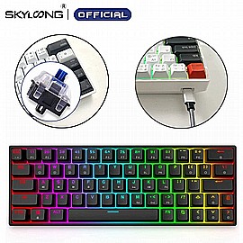 מקלדת גיימינג מכאנית חוטית / אלחוטית Skyloong GK-61 – שחור מקלדת גיימינג מכאנית חוטית / אלחוטית Skyloong GK-61 – שחור