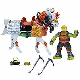 סמוראי דמות וסוס צבי הנינג'ה WARRIOR HORSE WITH MIKEY סמוראי דמות וסוס צבי הנינג'ה WARRIOR HORSE WITH MIKEY
