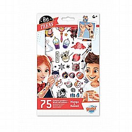 קעקועים זמניים לילדים 75 קעקועים Buki Manga Kawaii קעקועים זמניים לילדים 75 קעקועים Buki Manga Kawaii