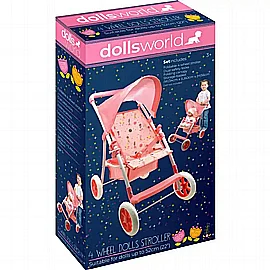 עגלת בובה מתקפלת 4 גלגלים DOLLS WORLD עגלת בובה מתקפלת 4 גלגלים DOLLS WORLD