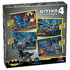 4 פאזלים בקופסה! באטמן 4 פאזלים בקופסה! באטמן