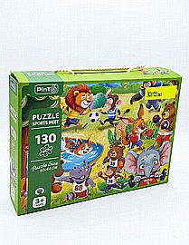 פזל 130 חלקים חיות ביום ספורט 60X44 ס"מ פזל 130 חלקים חיות ביום ספורט 60X44 ס"מ
