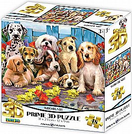 פאזל תלת מימד כלבים פורטרט 48 חלקים מבית Prime 3D פאזל תלת מימד כלבים פורטרט 48 חלקים מבית Prime 3D