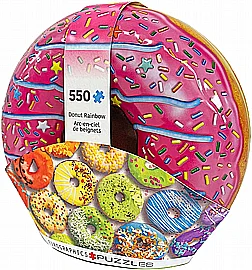 פאזל 550 חלקים דונאט בקופסת מתכת פאזל 550 חלקים דונאט בקופסת מתכת