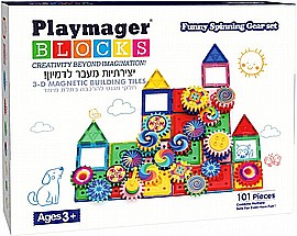 פליימאגר סט חלקי מגנט וגלגלי שעון להרכבה 101 חלקים Playmager פליימאגר סט חלקי מגנט וגלגלי שעון להרכבה 101 חלקים Playmager
