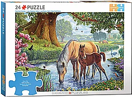 פאזל 24 חלקים ציור סוסים בנוף גירוי קוגנטיבי פאזל 24 חלקים ציור סוסים בנוף גירוי קוגנטיבי